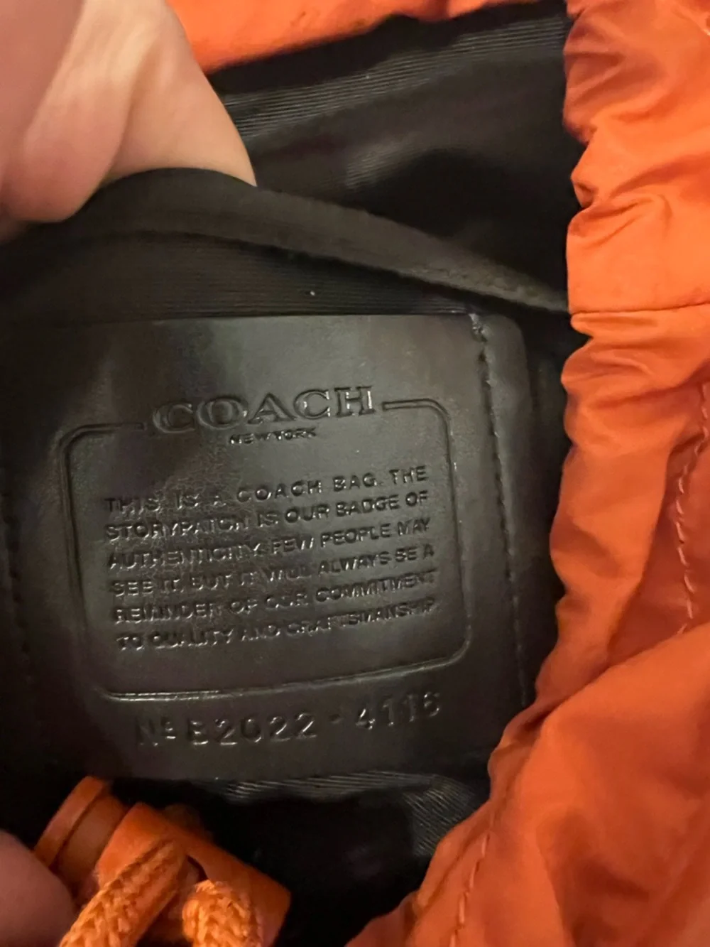 Coach Men's Orange Leather Sling one shoulder Backpack